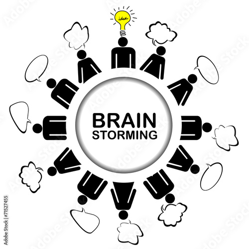 Brainstorming concept with teamwork discussing and get an idea