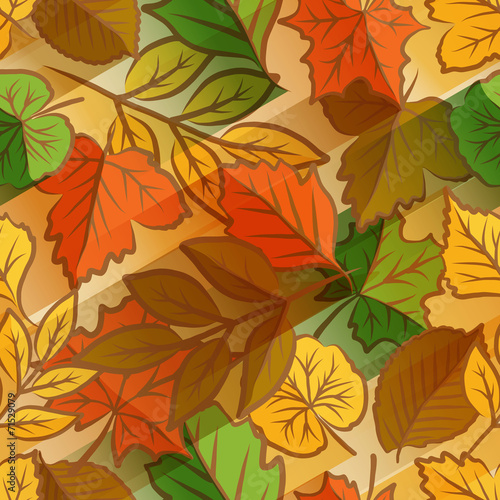 Autumn leaves seamless pattern