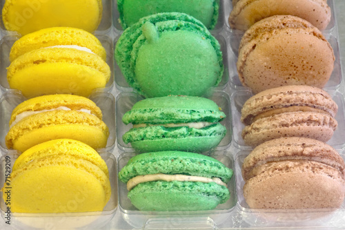 delicious colorful macaroons photo
