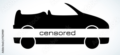 censored cabriolet silhouette