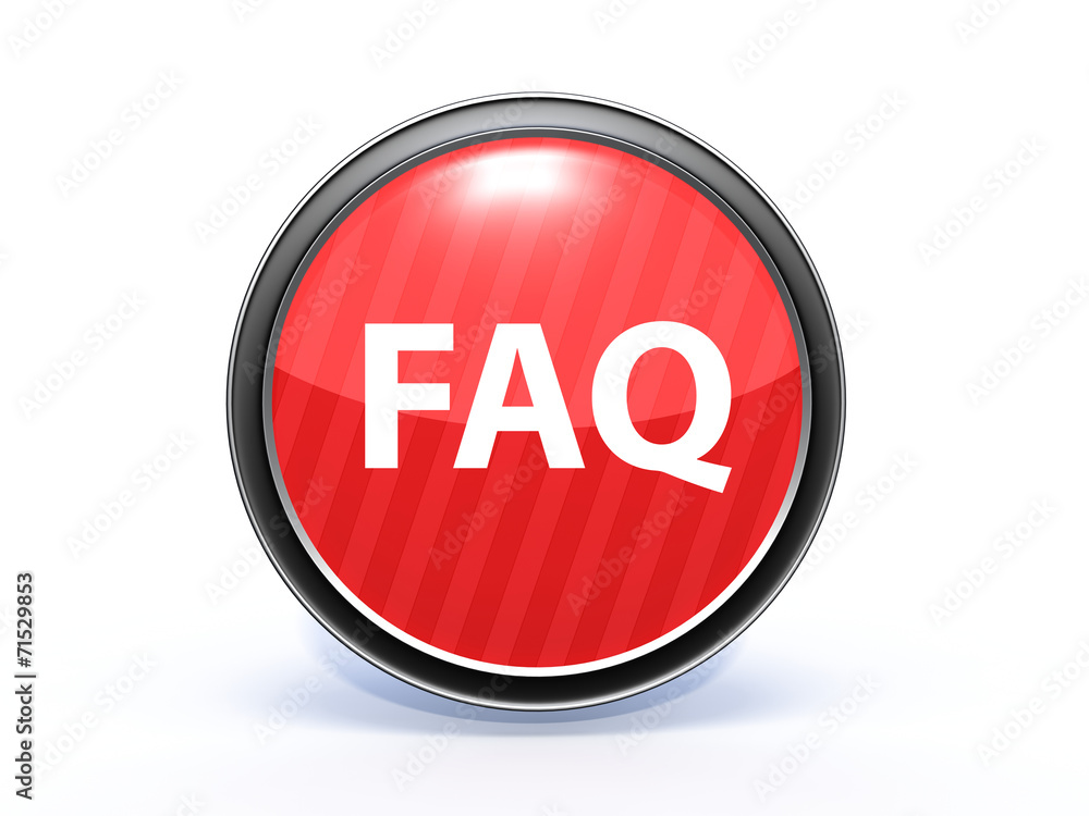 faq circular icon on white background faq circular icon on white background