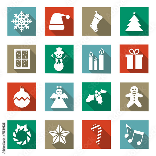 Flat Christmas Icons 2014