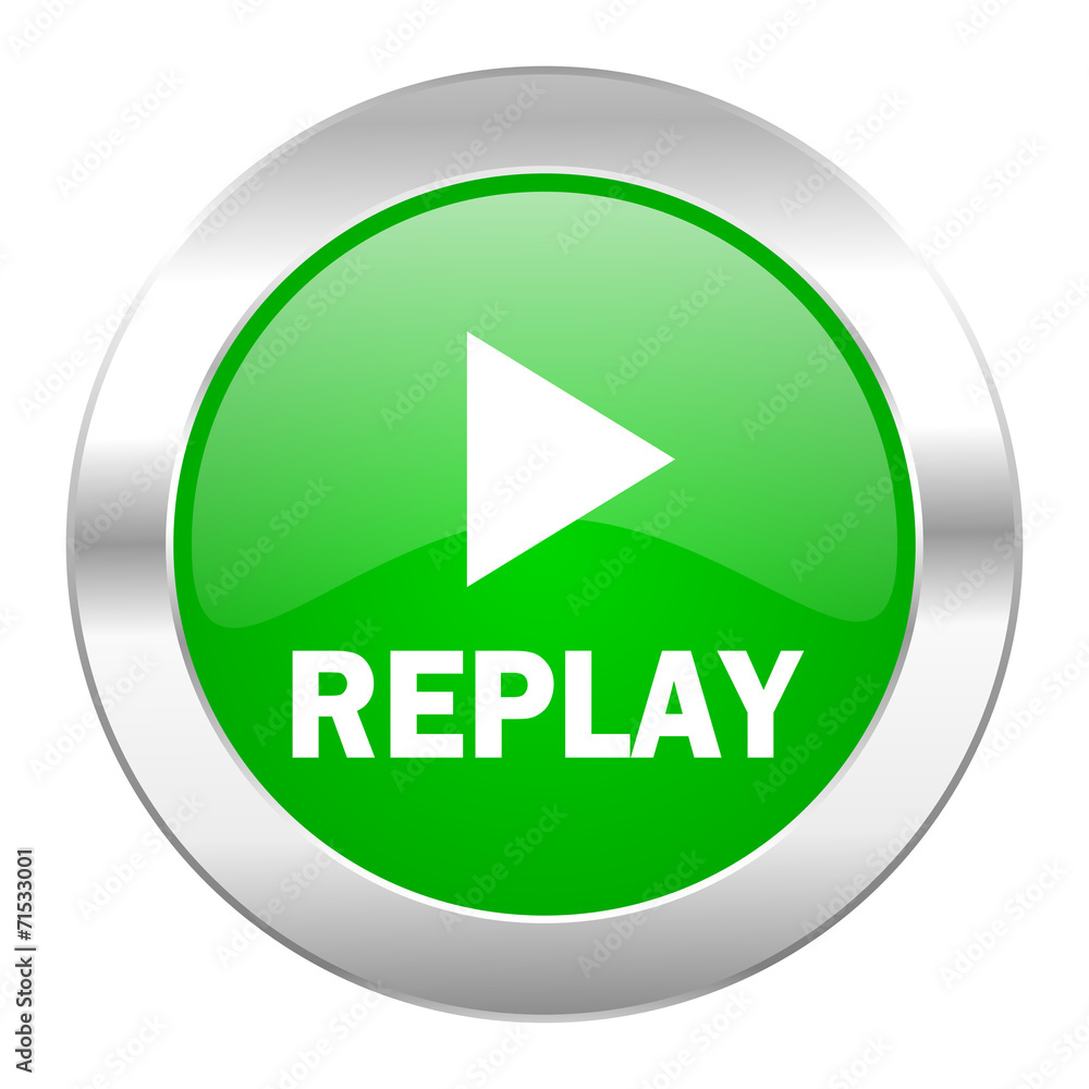 replay green circle chrome web icon isolated replay green circle chrome web icon isolated