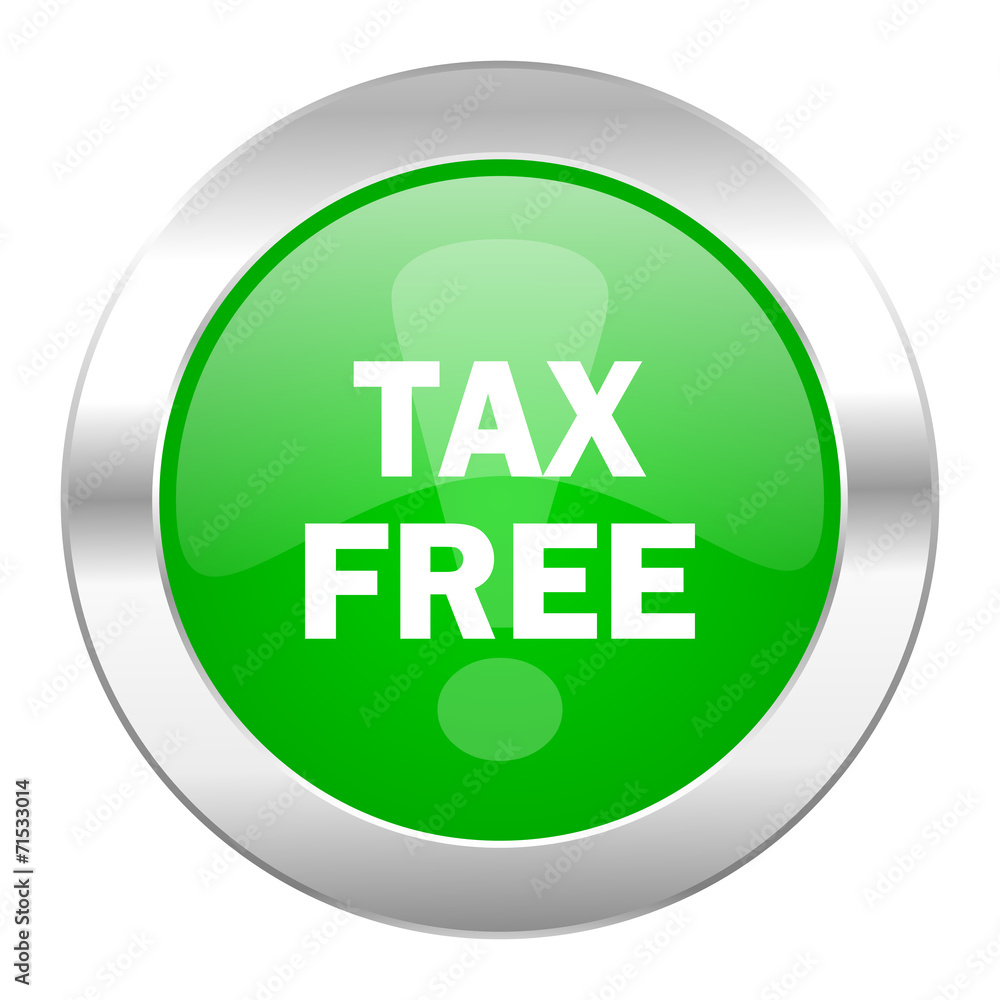 tax free green circle chrome web icon isolated tax free green circle chrome web icon isolated