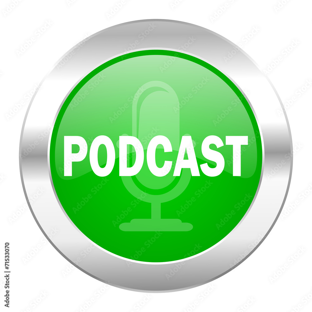 podcast green circle chrome web icon isolated podcast green circle chrome web icon isolated