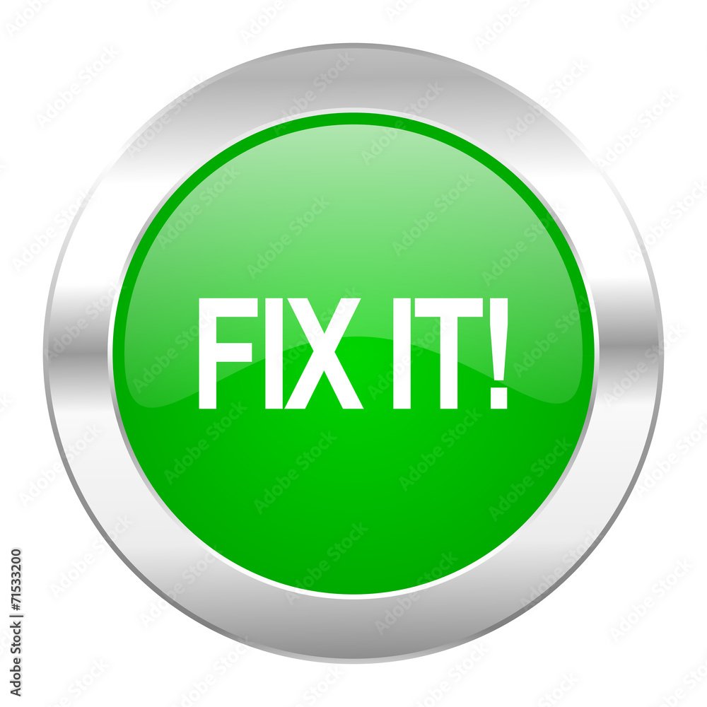 fix it green circle chrome web icon isolated fix it green circle chrome web icon isolated