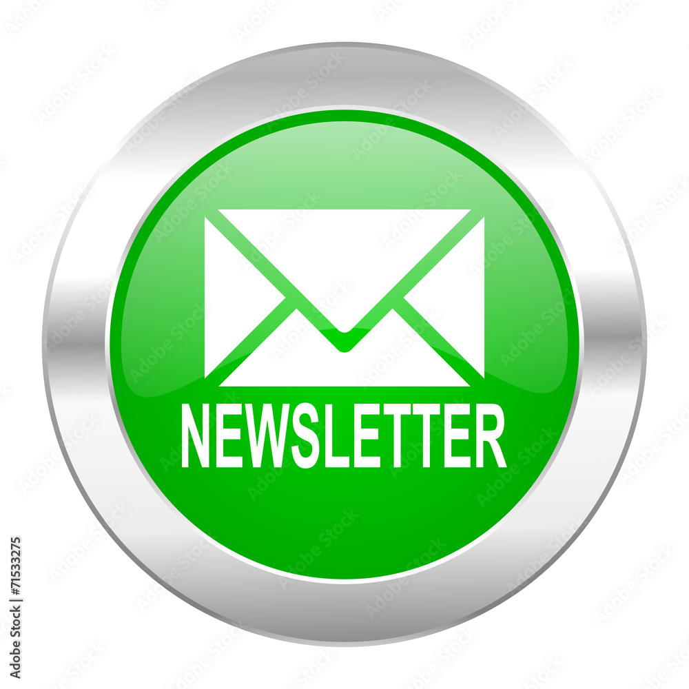 newsletter green circle chrome web icon isolated newsletter green circle chrome web icon isolated