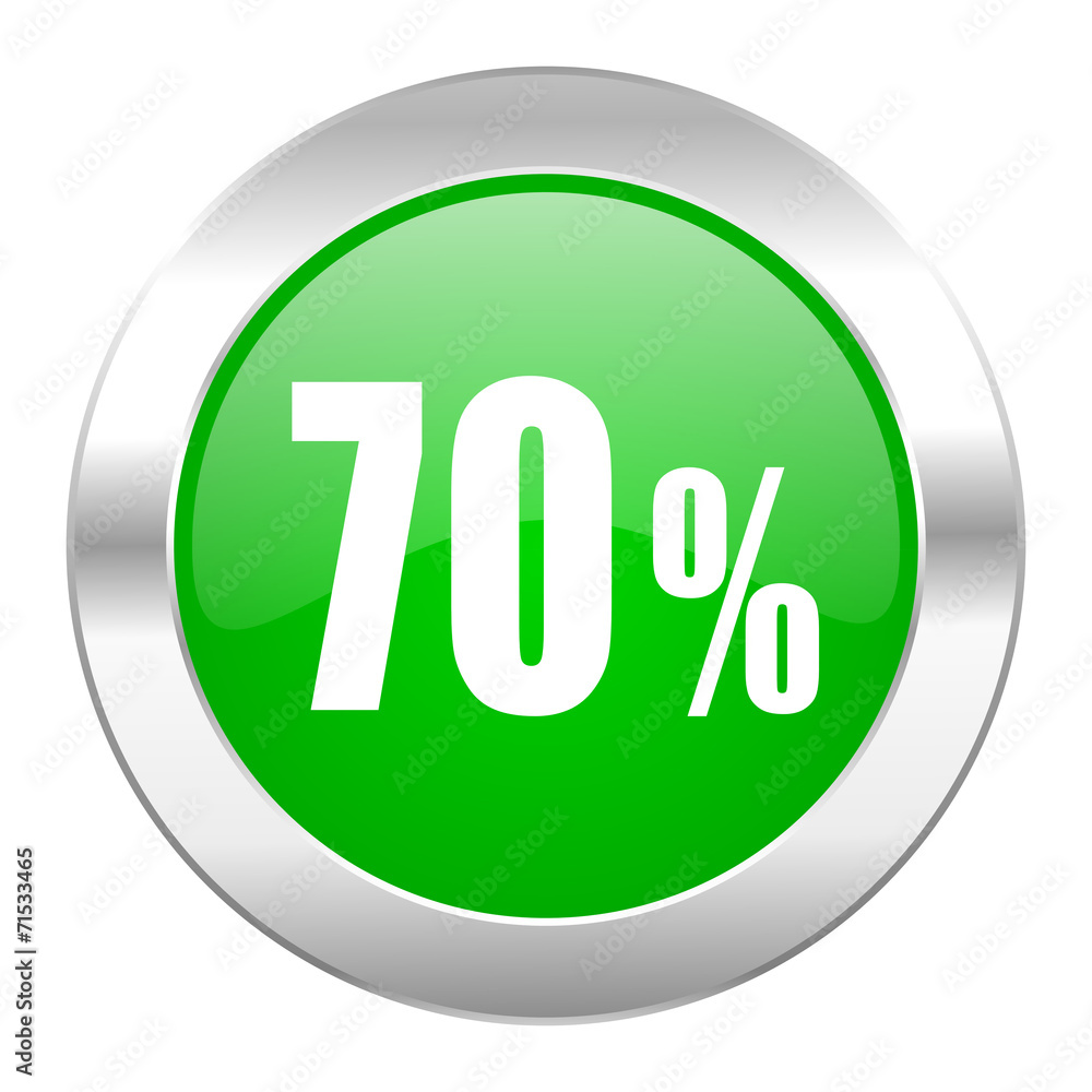 70 percent green circle chrome web icon isolated 70 percent green circle chrome web icon isolated