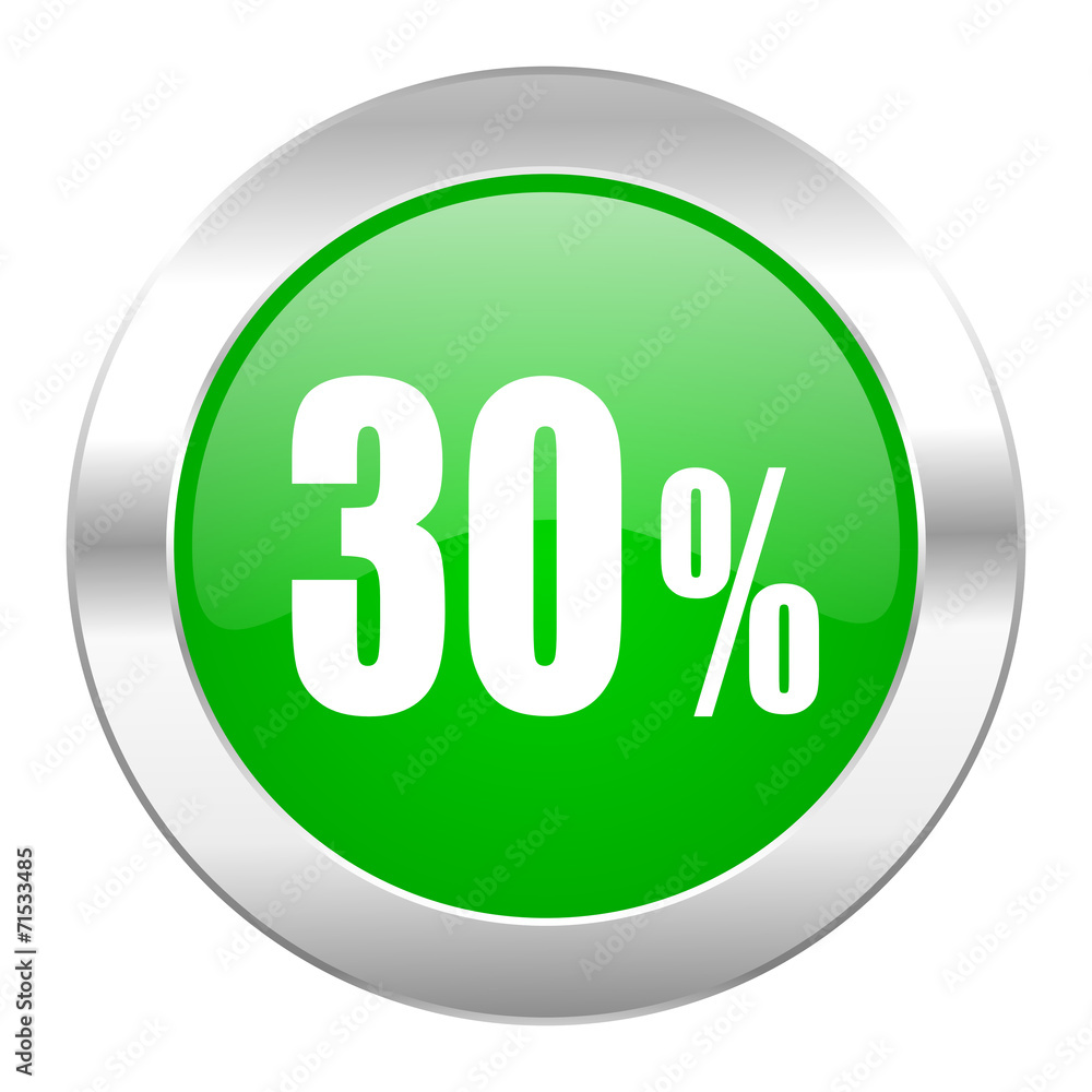30 percent green circle chrome web icon isolated 30 percent green circle chrome web icon isolated