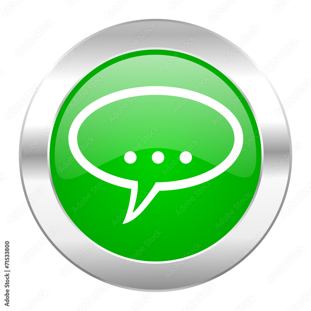 Fototapeta premium forum green circle chrome web icon isolated