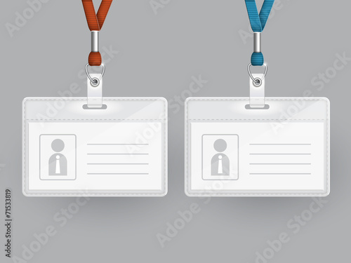 blank identification cards set