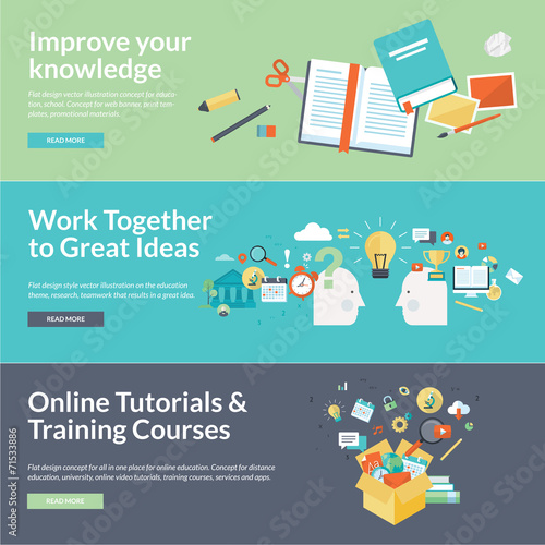 Flat design vector illustration concepts for education