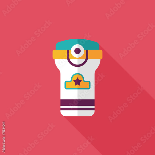 Vacuum flask flat icon with long shadow,eps10, hot water bottle