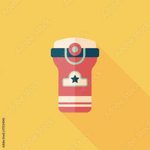 Vacuum flask flat icon with long shadow,eps10, hot water bottle