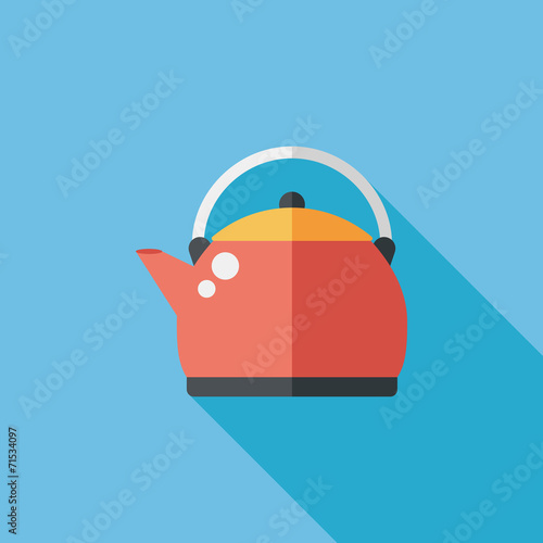 tea pot flat icon with long shadow,eps10