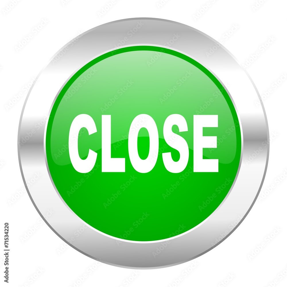 close green circle chrome web icon isolated close green circle chrome web icon isolated