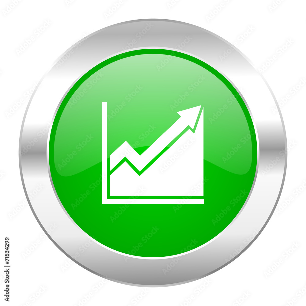 histogram green circle chrome web icon isolated histogram green circle chrome web icon isolated