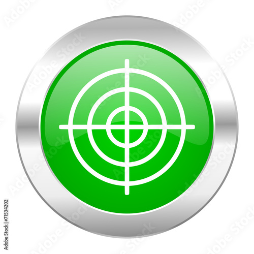 target green circle chrome web icon isolated