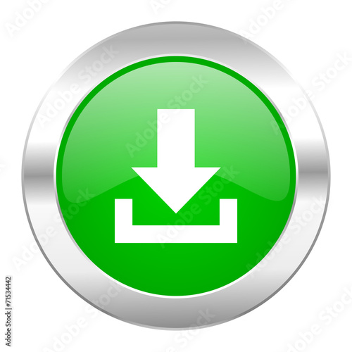 download green circle chrome web icon isolated
