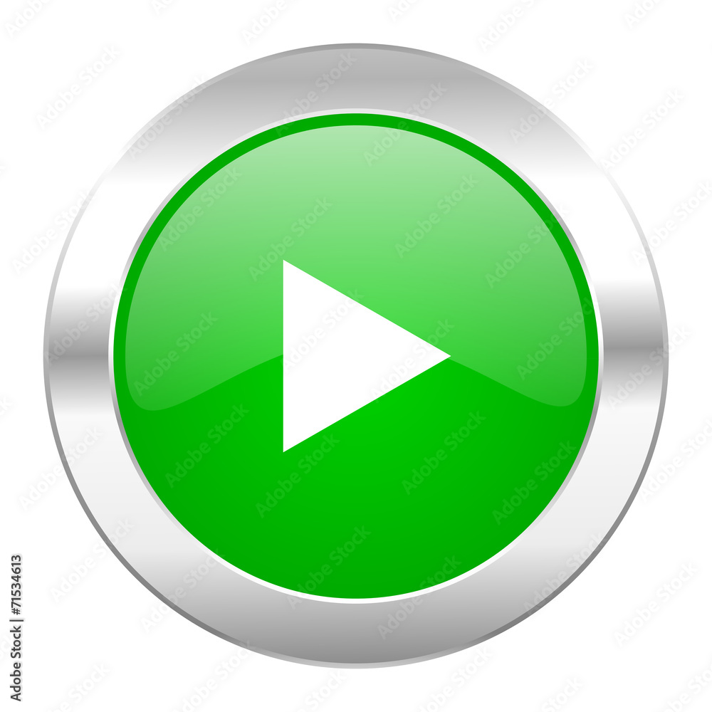 play green circle chrome web icon isolated play green circle chrome web icon isolated
