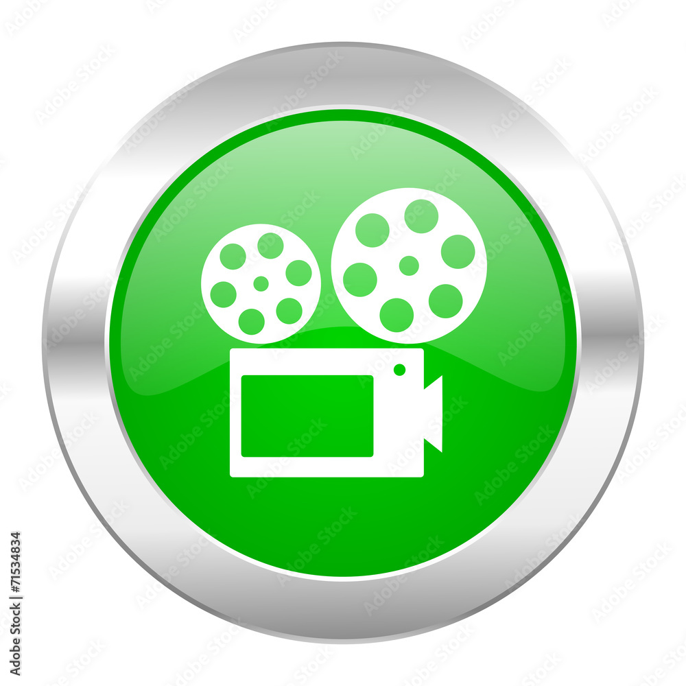 movie green circle chrome web icon isolated movie green circle chrome web icon isolated