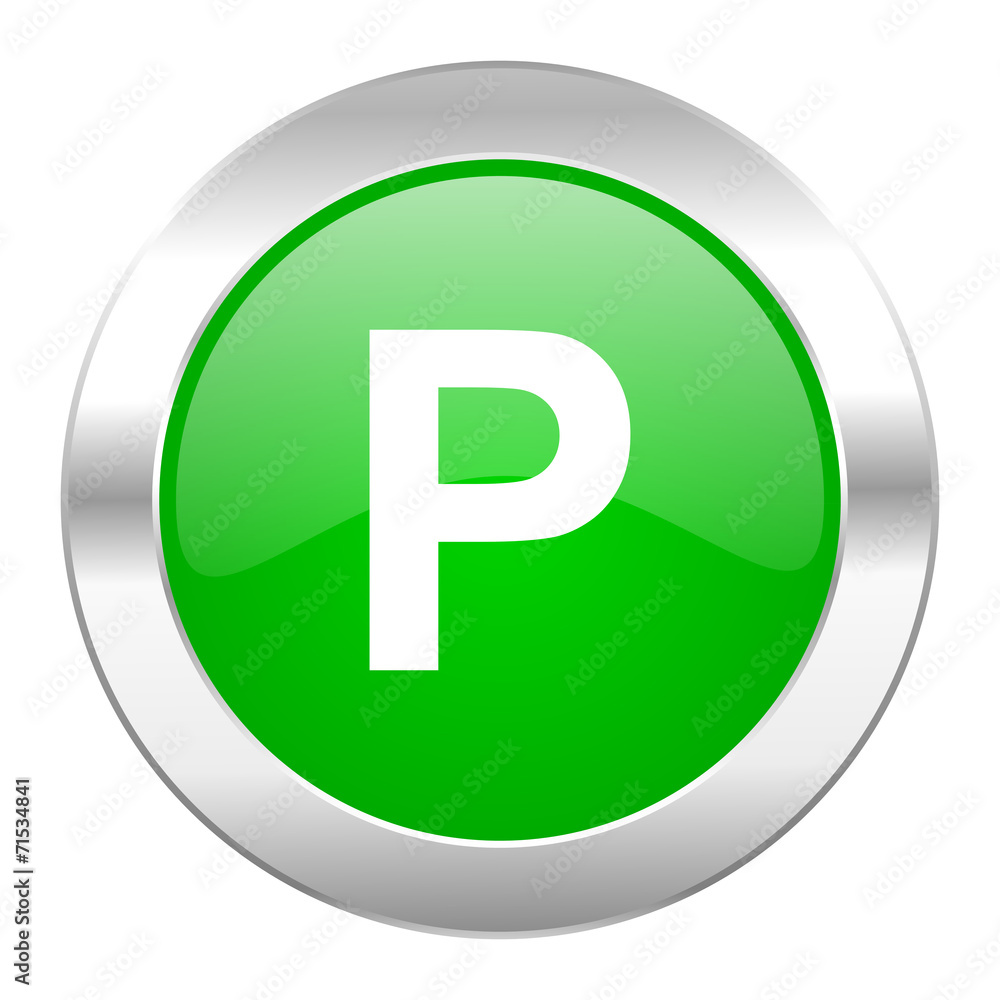 parking green circle chrome web icon isolated parking green circle chrome web icon isolated