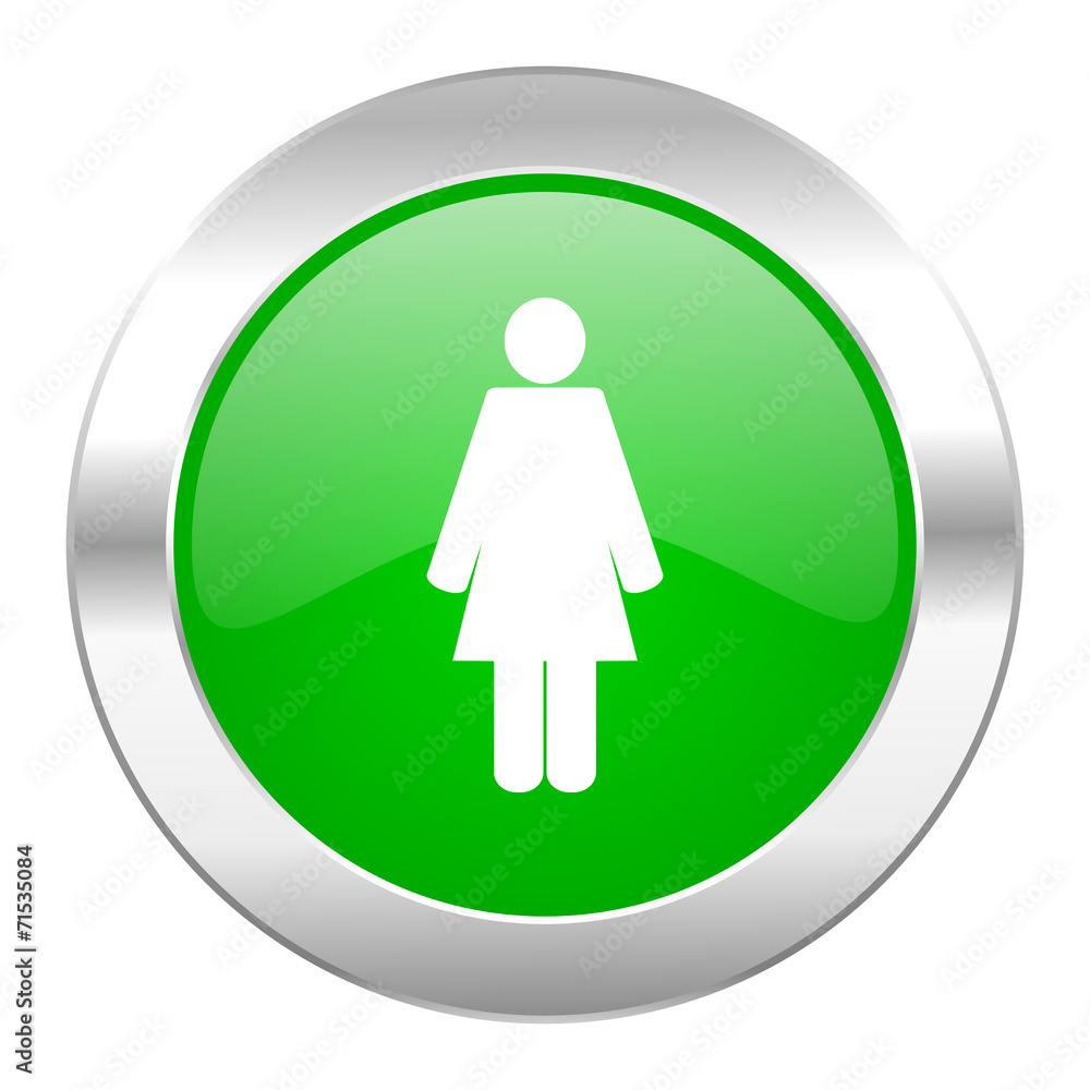 female green circle chrome web icon isolated female green circle chrome web icon isolated
