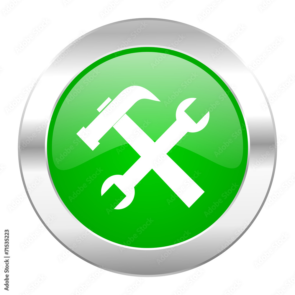tools green circle chrome web icon isolated tools green circle chrome web icon isolated