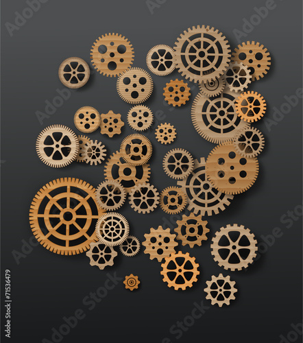 gearwheel mechanism background. Vector illustration