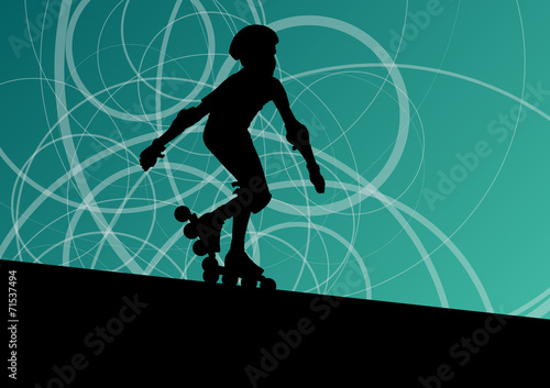 Roller skating vector background