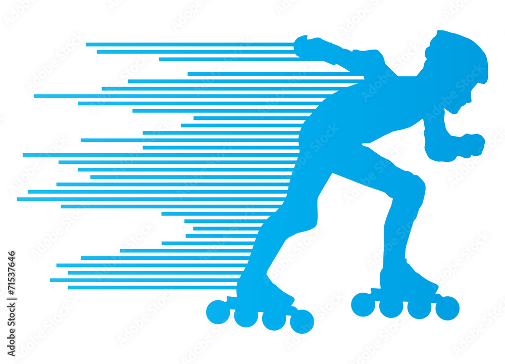 Roller skating silhouettes vector background winner concept Roller skating silhouettes vector background winner concept