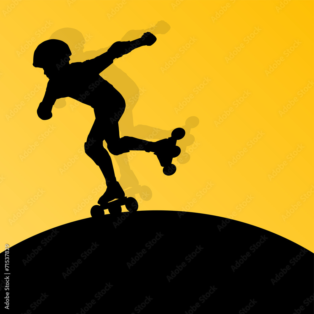 Roller skating vector background concept