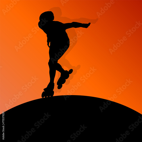 Roller skating vector background concept