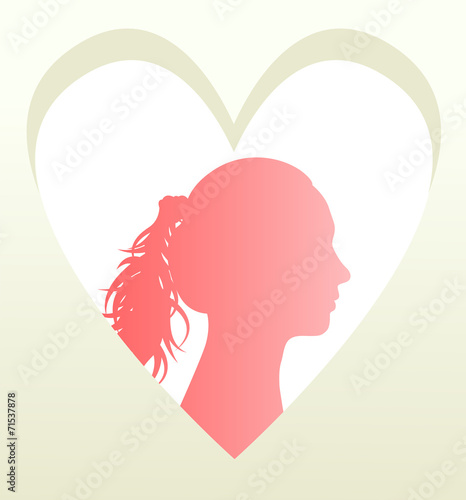 Woman head in heart vector background concept © kstudija