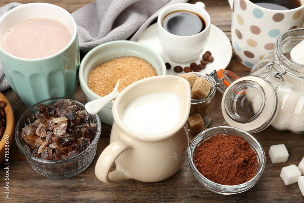 Fresh coffee with several ingredients Fresh coffee with several ingredients