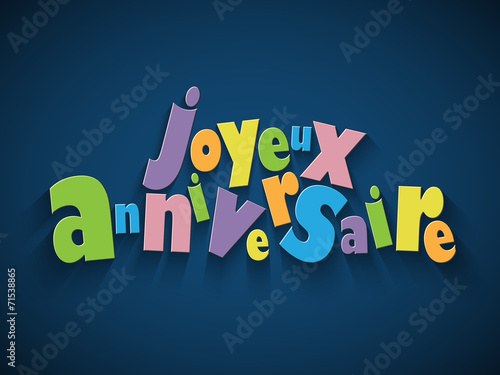 Carte JOYEUX ANNIVERSAIRE (fête félicitations invitation)