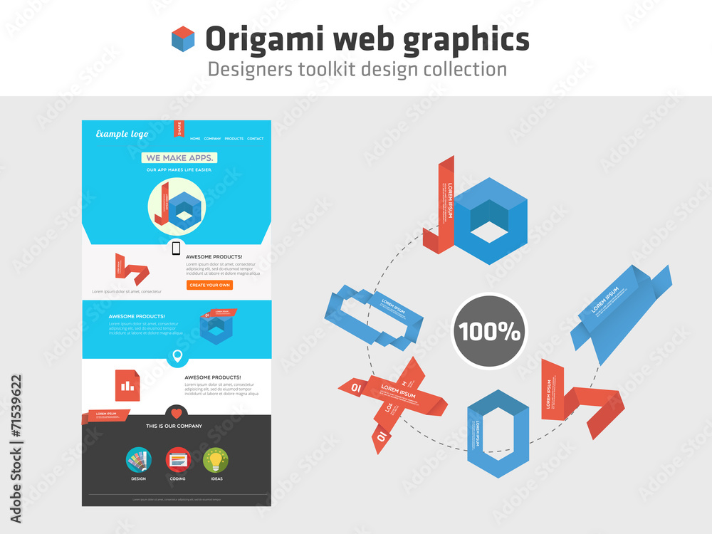 Web graphics - origami style Web graphics - origami style