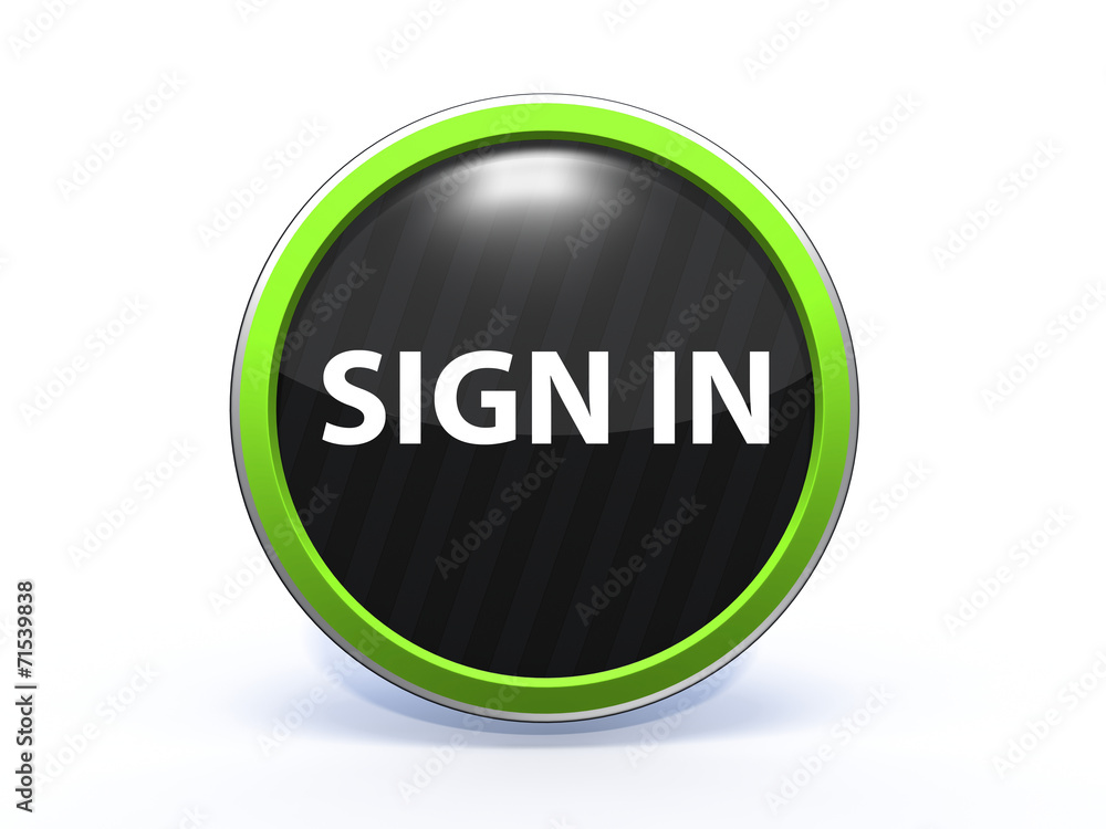 sign in circular icon on white background sign in circular icon on white background