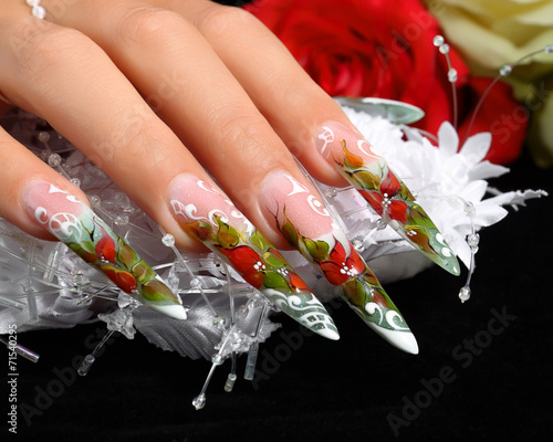 Hand with beautiful nails.