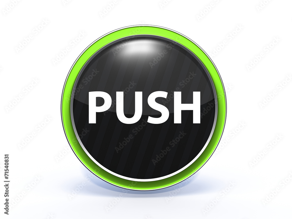 push circular icon on white background push circular icon on white background