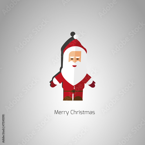 Modern flat Christmas background with Santa Claus