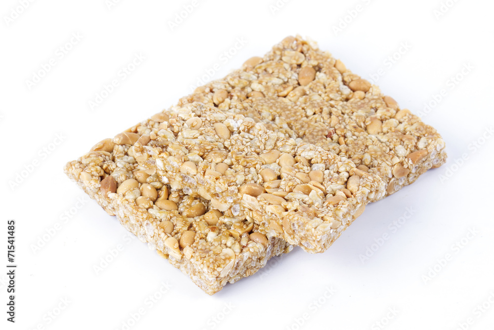 Thai dessert made of rice, nut, sesame-seeds and sugar Thai dessert made of rice, nut, sesame-seeds and sugar