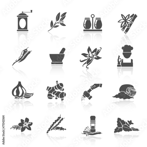 Spices Icons Black