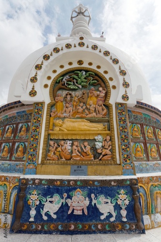 Detail of Tall Shanti Stupa near Leh