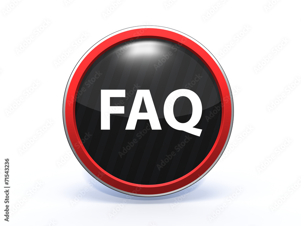 faq circular icon on white background faq circular icon on white background