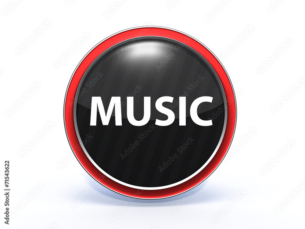 music circular icon on white background