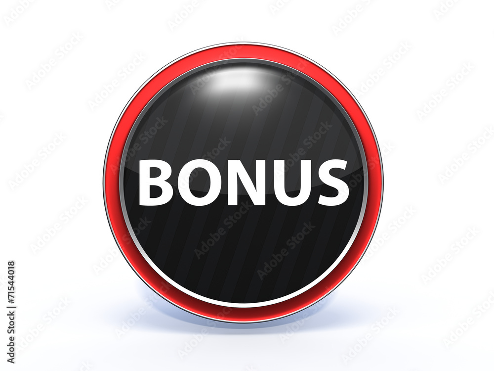 bonus circular icon on white background