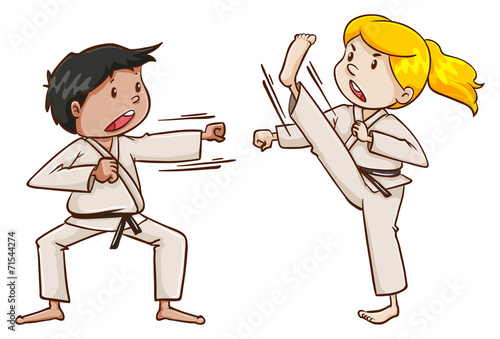 Kids doing martial arts