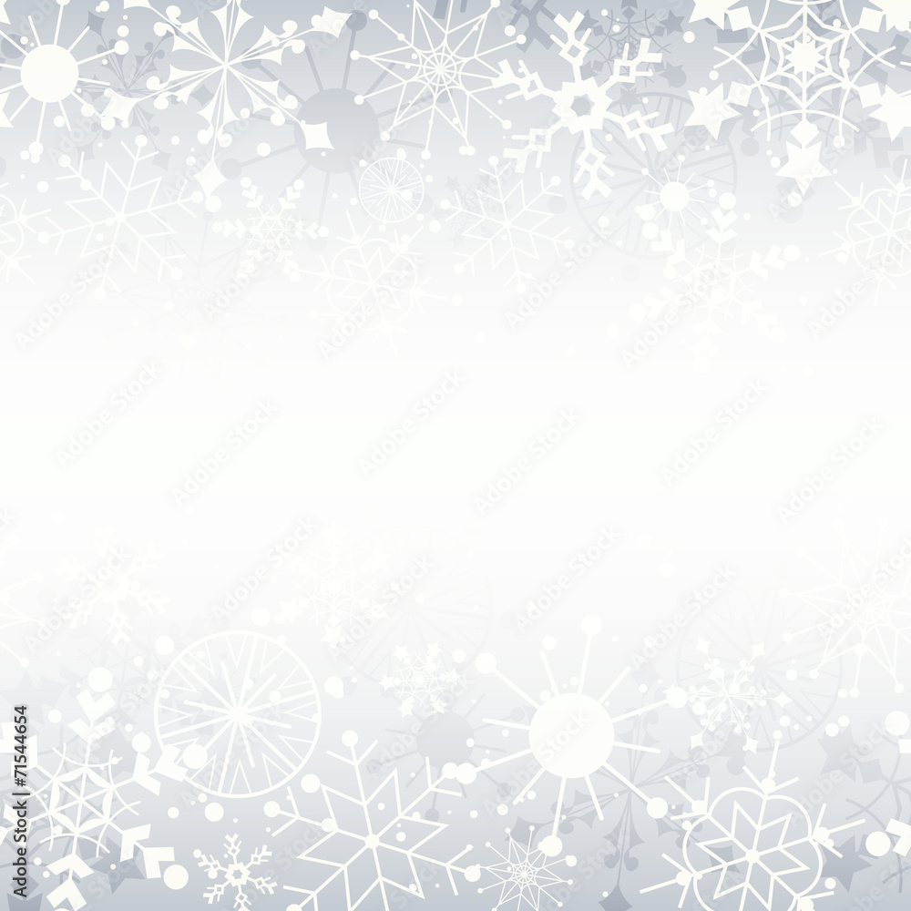 Winter Snowflake Background with Copy Space