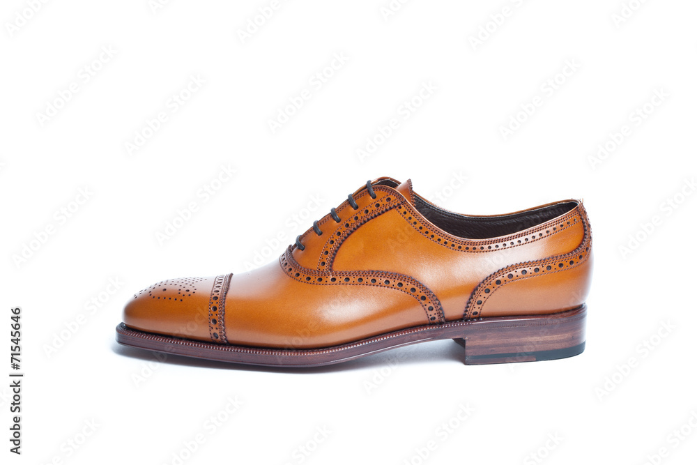 leather shoes on a white background leather shoes on a white background